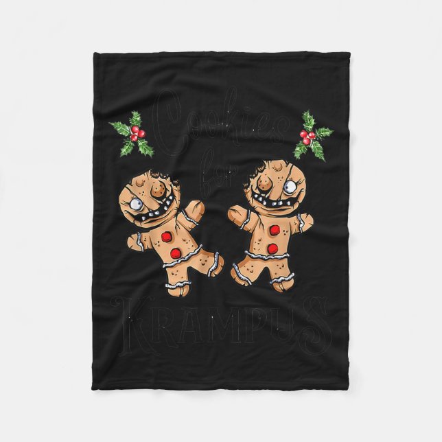 Couverture Polaire Cookies de pain d'épice effrayants pour Krampus No (Devant)