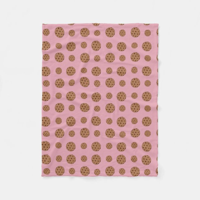 Couverture Polaire Cookies de puce chocolat rose clair motif (Devant)
