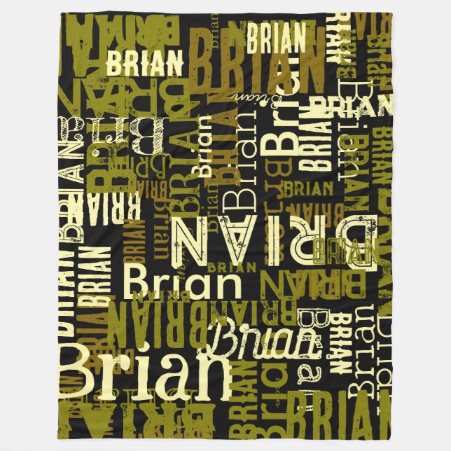 Couverture Polaire Cool Abstrait de la typographie Motif de nom (Devant)