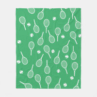 Cool Blanc Retro Raquettes de Tennis Motif Vert