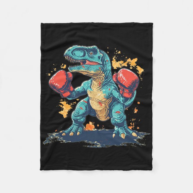 Couverture Polaire Cool Boxing Gloves With Dinosaur  (Devant)