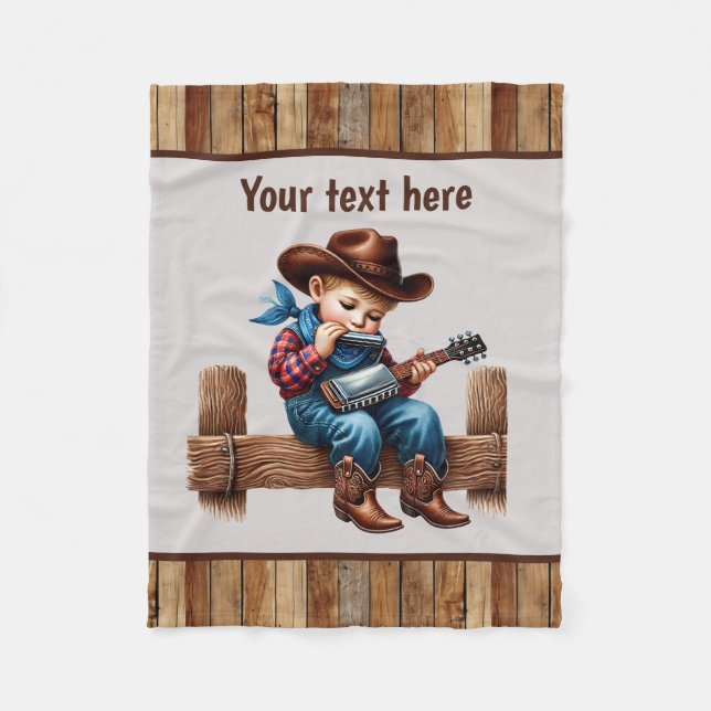 Couverture Polaire Cool boys cowboys personnalisable (Devant)