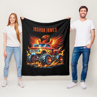 Couverture Polaire Cool boys monster truck ajouter nom