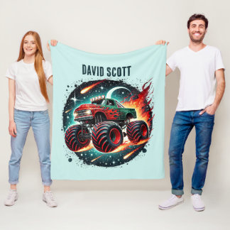 Couverture Polaire Cool boys monster truck ajouter nom