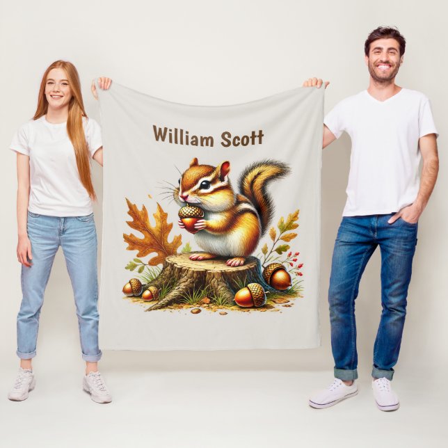 Couverture Polaire Cool chipmunk lovers add name  (En situation)