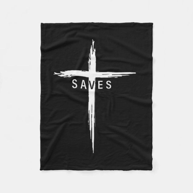 Couverture Polaire Cool Christian Cross Jesus Saves Men Women Graphic (Devant)
