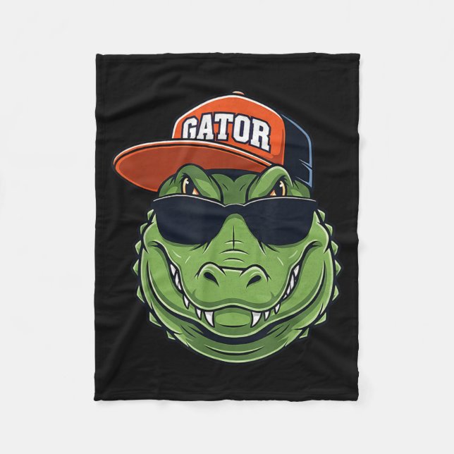 Couverture Polaire Cool Crocodile Animal Gator Graphic With Cap And S (Devant)