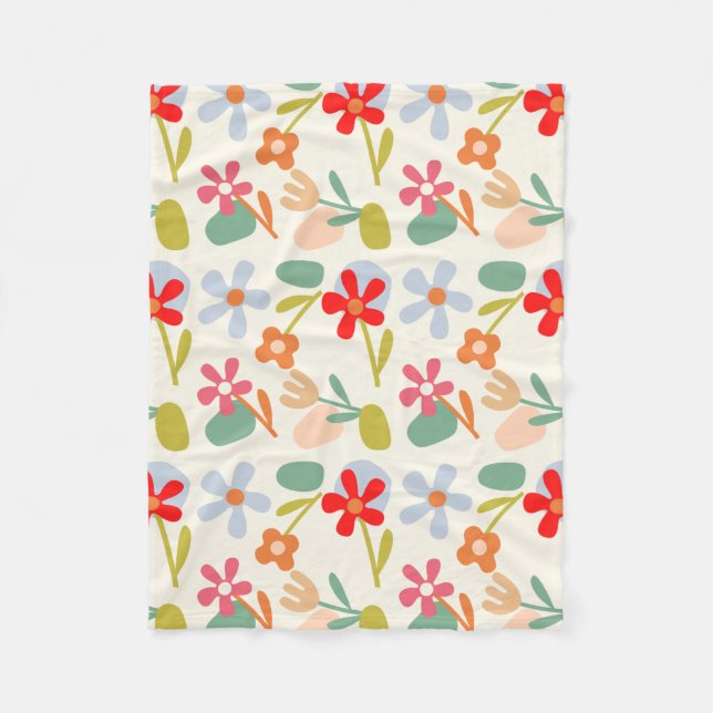 Couverture Polaire Cool D'Apparence Florale Abstraite (Devant)