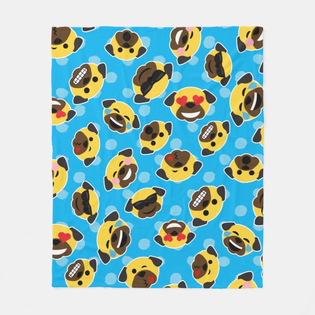 Couverture Polaire Cool de baiser de rire d'amour de motif d'Emoji (Devant)