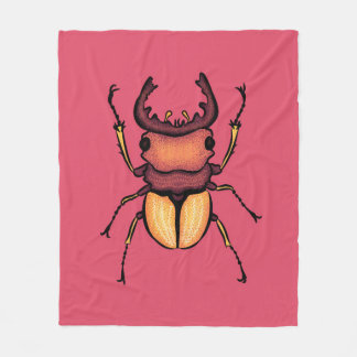 Couverture Polaire Cool de l'art du coléoptère rose Entomologie de l'