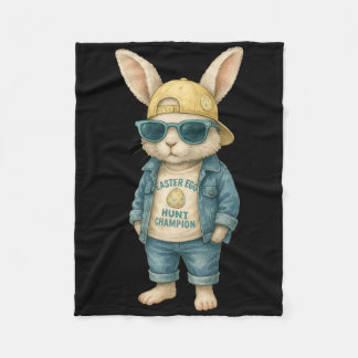 Couverture Polaire Cool Easter Bunny With Sungles For Boys Teens Men 
