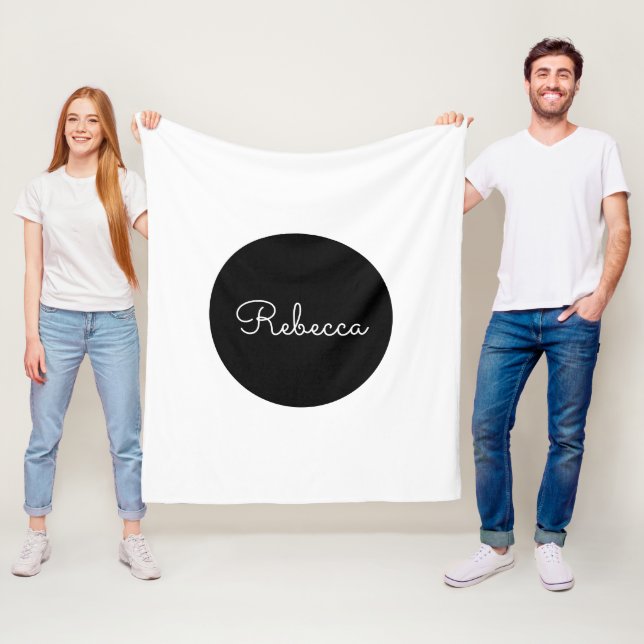 Couverture Polaire Cool Editable White Script Design rétro-moderne (En situation)