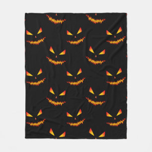 Couverture Polaire Cool effrayant Jack O'Lantern visage motif d'Hallo