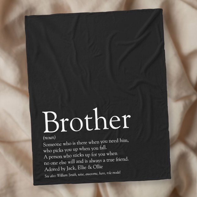 Couverture Polaire Cool Frère Moderne Noir et Blanc Amusant (Créateur téléchargé)