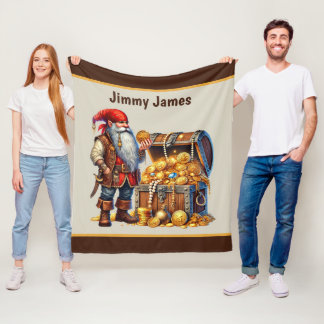 Couverture Polaire Cool garçons pirates amoureux ajouter le nom
