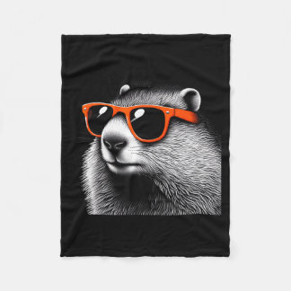 Couverture Polaire Cool Groundhog Wearing Sungles Graphic Art _3 