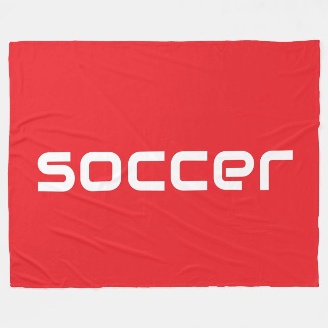 Couverture Polaire Cool Moderne Blanc Texte sur le rouge vif (Devant (Horizontal))