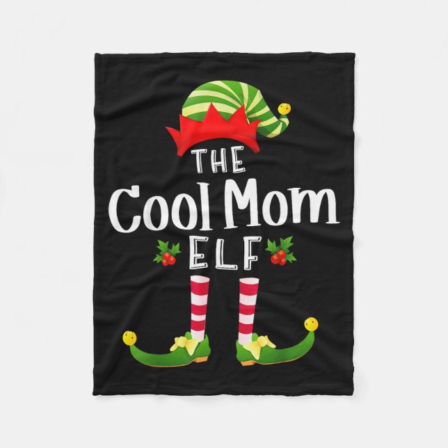 Couverture Polaire Cool Mom Christmas Elf Matching Pajama X-mas Party (Devant)