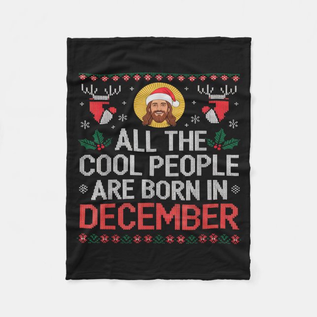 Couverture Polaire Cool People Are Born In December Christian Christm (Devant)