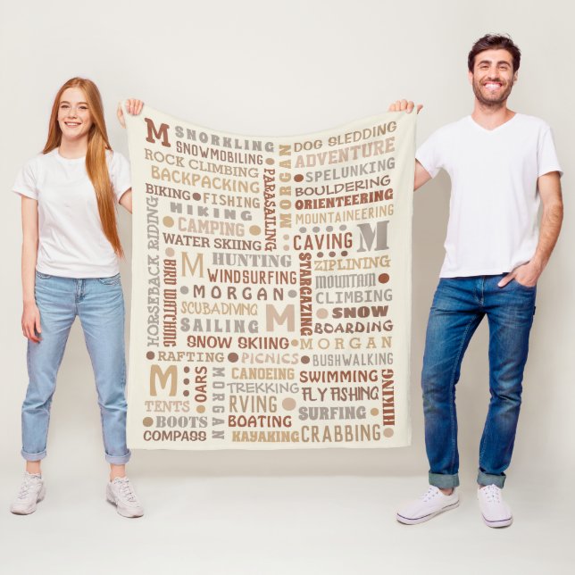 Couverture Polaire Cool Rec Word Art Neutral Personnalisé (En situation)