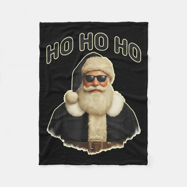 Couverture Polaire Cool Santa In Black Hat Sungles Graphic  (Devant)