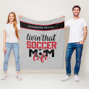Couverture Polaire cool soccer Maman ajouter le nom sport