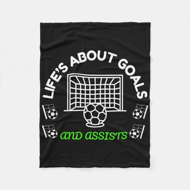 Couverture Polaire Cool Soccer Mentalité La vie est à propos d'object (Devant)