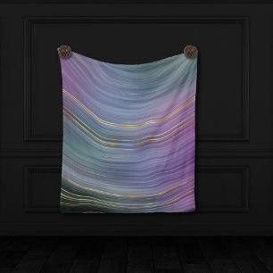 Couverture Polaire Cool Strata   Belle Agate bleu violet et or