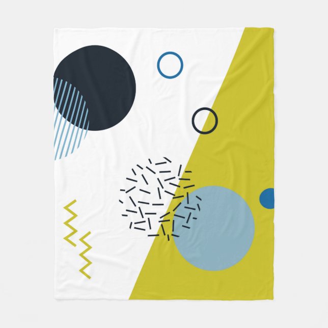 Couverture Polaire Cool, tendance, moderne, vert Memphis (Devant)