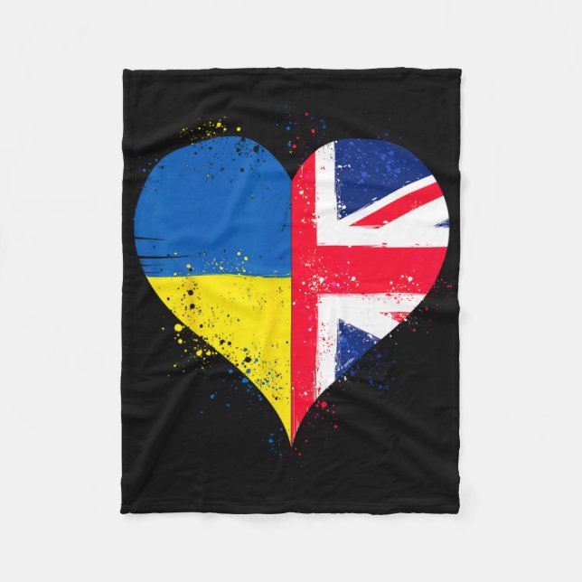 Couverture Polaire Cool Union Jack And Ukraine Flag For Proud Ukraini (Devant)