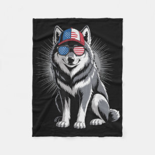 Couverture Polaire Cool Wolf Usa Drapeau Sungles Indépendance 4 Juil