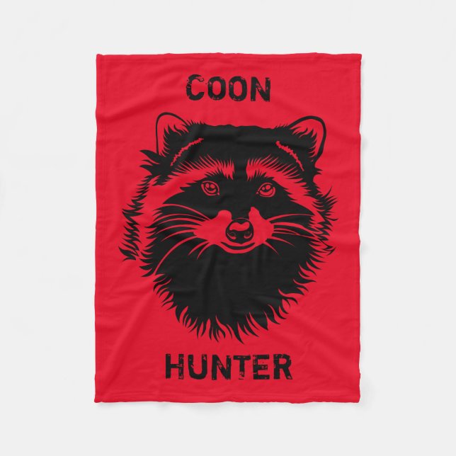 Couverture Polaire Coon Hunter avec Raccoon (Devant)