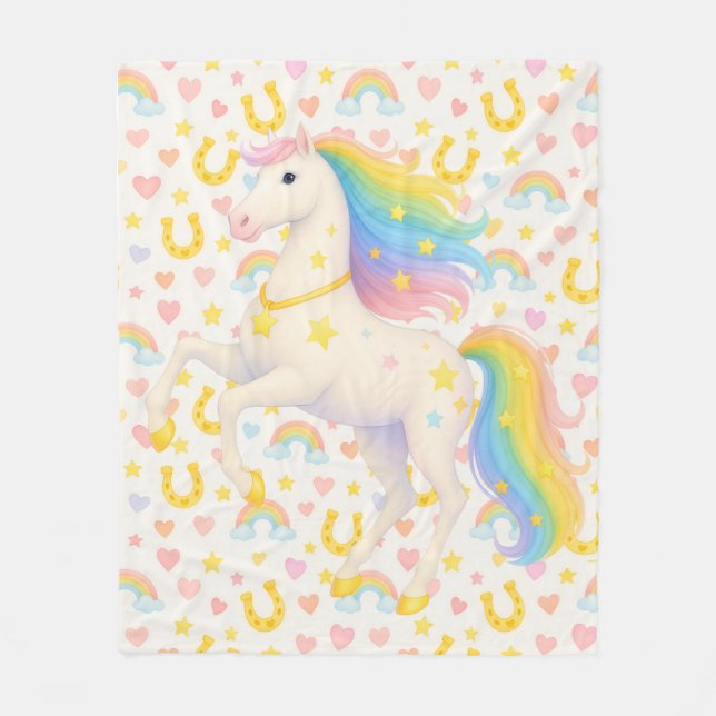 Couverture Polaire Cooper & Cody Best-Friend Horses Fleece Throw  (Devant)