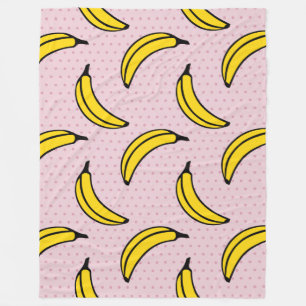Couverture Polaire Copie géniale de point de polka de rose de banane