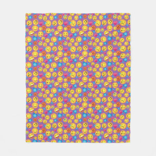 Couverture Polaire Copie mignonne d'Emoji sur lt Purple Blanket