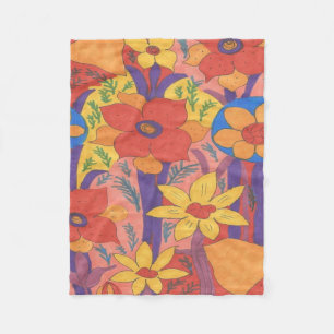 Couverture Polaire Copie orange de Bohème audacieuse de jardin