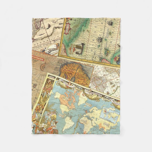 Couverture Polaire Copie vintage de carte (Devant)
