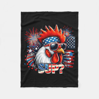 Couverture Polaire Coq Cool avec Lunettes de Soleil Sup Rétro Ambianc