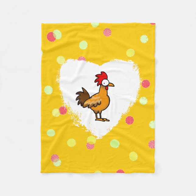Couverture Polaire coq de poulet d'asile de fous (Devant)