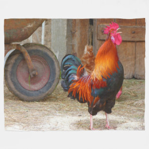 Couverture Polaire Coq de rouge d'île de Rhode rappelant dans la