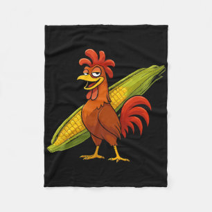 Couverture Polaire Coq Drôle Avec Épi De Maïs Thanksgiving Poulet F