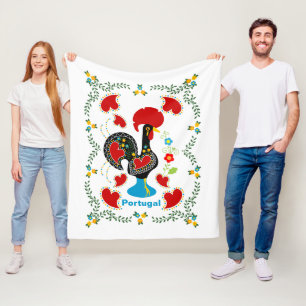 Couverture Polaire Coq traditionnel du Portugal en noir