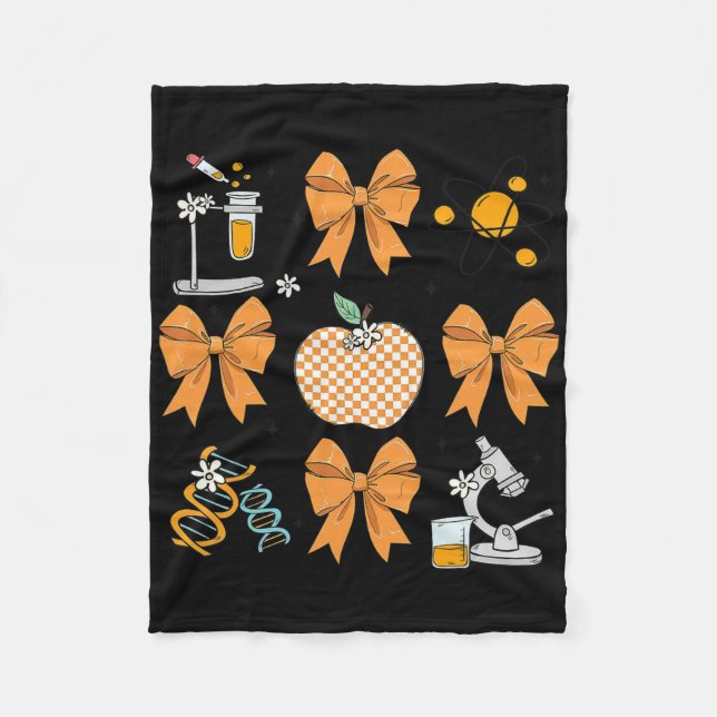 Couverture Polaire Coquette Bow Automne Professeur de science Enseign (Devant)
