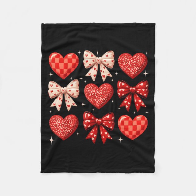 Couverture Polaire Coquette Bow Leopard Hearts Valentine Women Girl G (Devant)