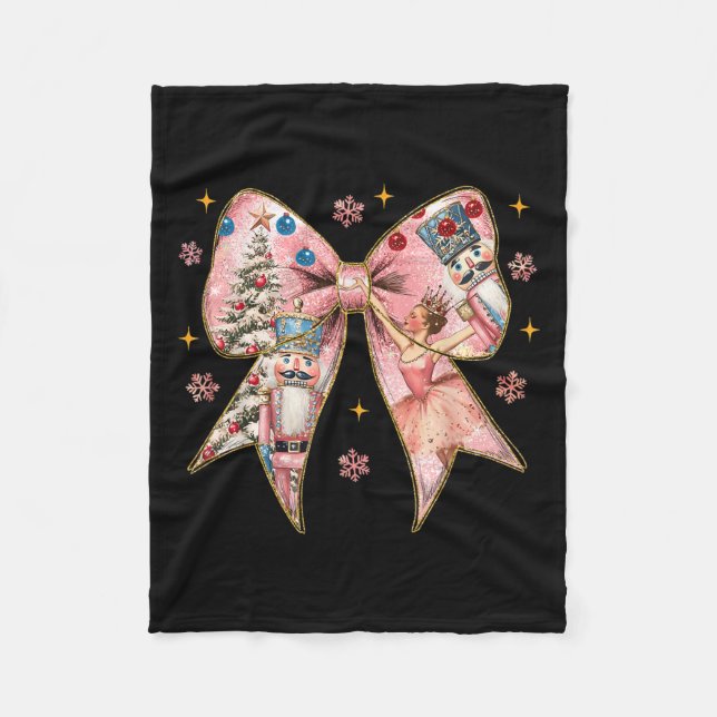 Couverture Polaire Coquette Bow Nutcracker Noël Noël Noël Noël Famill (Devant)