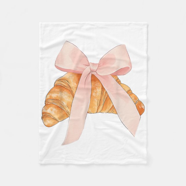 Couverture Polaire Coquette Bow Rose Croissant Cuisine Baking Baker P (Devant)