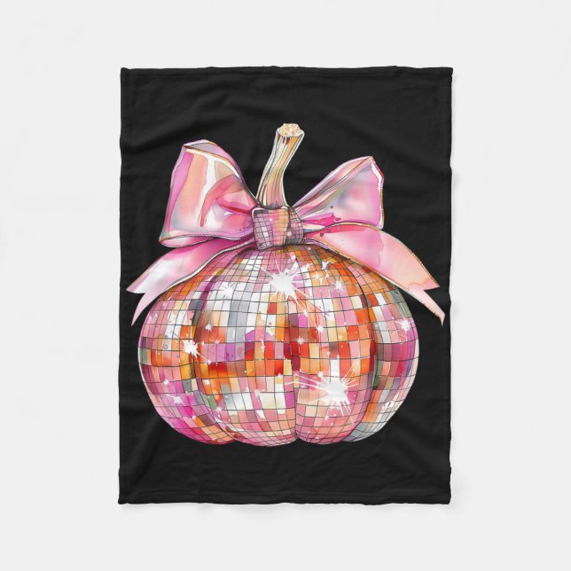 Couverture Polaire Coquette Bow Saison Citrouille Thanksgiving Automn (Devant)