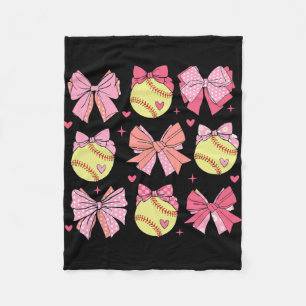 Couverture Polaire Coquette Bow Softball Maman Mères Jour Softball Ma