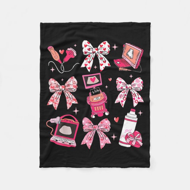 Couverture Polaire Coquette Bow Sonographer Valentine Ultrasound Tech (Devant)