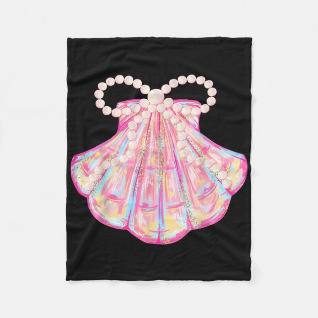 Couverture Polaire Coquette Bow Summer Vibes Pink Clam Funny Beach Va (Devant)